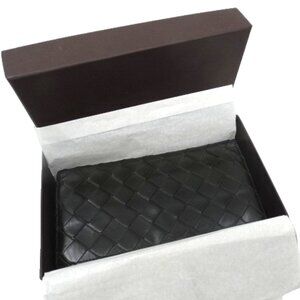 BOTTEGA VENETA Black Intrecciato Bi-fold Wallet w/Box 7.5" x 4" x 1" Excellent!